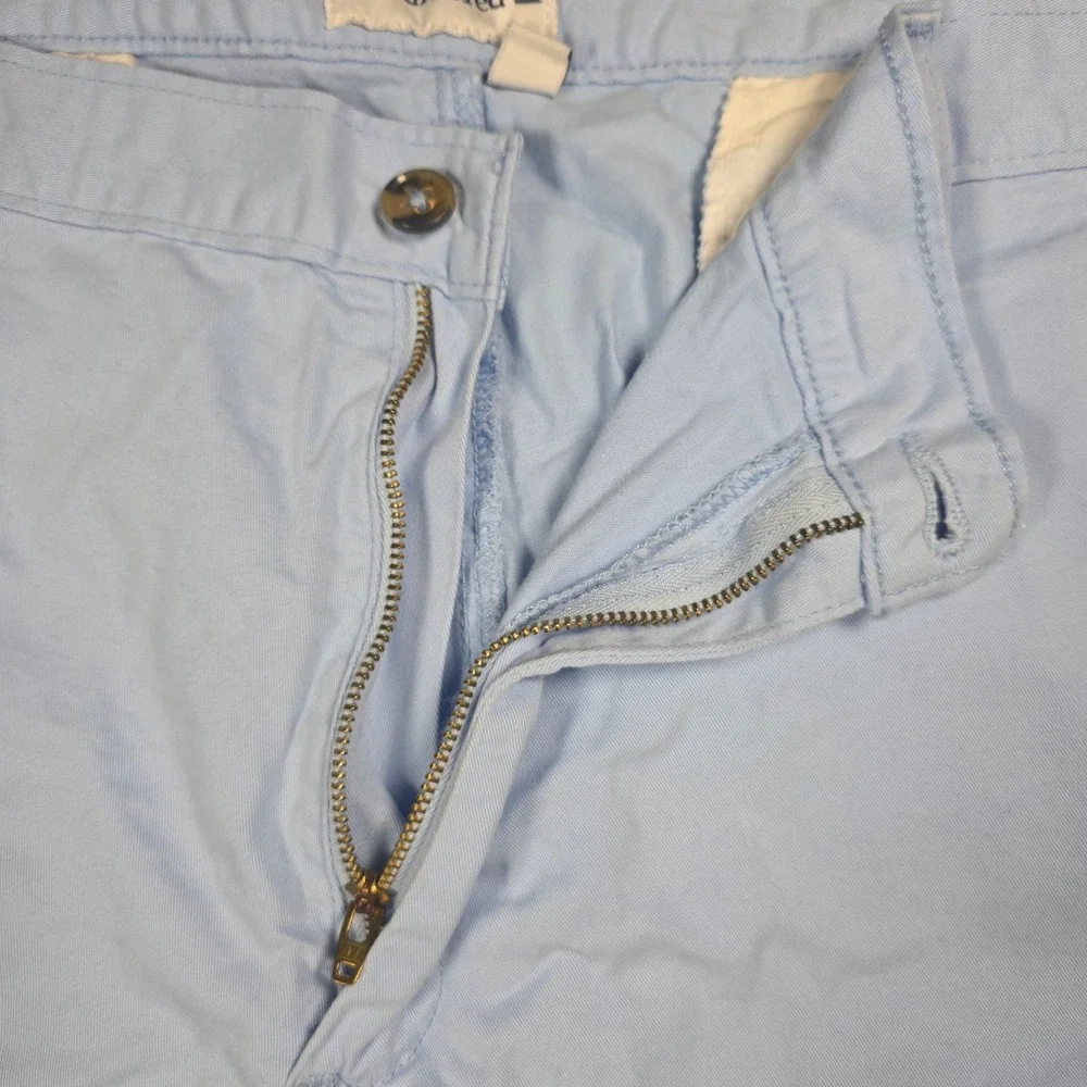 Saddlebred Mens Light Blue Flat Front Chino Shorts Stretch Cotton Twill Size 44W